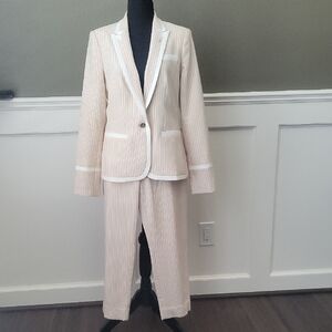 Tommy Hilfiger Beige Striped Suit